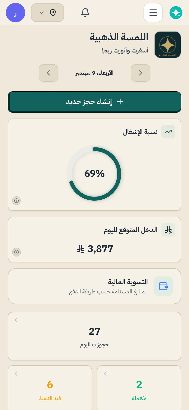 لوحة رزّة مفتوحة على صفحة اليوم
